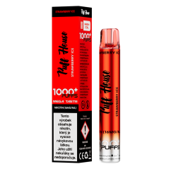 Jednorázová e-cigareta Puff House 1000+ potáhnutí, Strawberry Ice