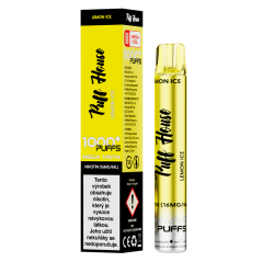 Jednorázová e-cigareta Puff House 1000+ potáhnutí, Lemon Ice, 2+1 ZDARMA