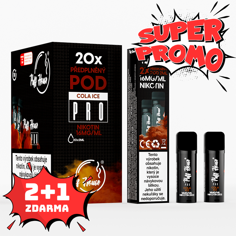Prefilled POD Puff House 2pcs, Cola Ice, 2+1 FREE