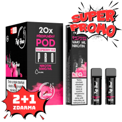 DOUBLE PACK - předplněný POD Puff House 2ks, Raspberry Ice, 2+1 ZDARMA