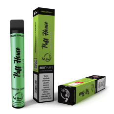 Jednorázová e-cigareta Puff House - 800 potáhnutí, Green Apple Ice