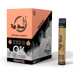 Jednorázová e-cigareta Puff House, Peach Ice ZERO 800+