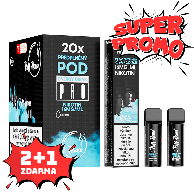 Vorgefülltes POD Puff House 2 Stk, Energy Drink, 2+1 FREE
