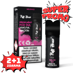 Předplněný POD Puff House - Melon Ice, 2+1 ZDARMA