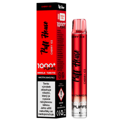 Jednorázová e-cigareta Puff House 1000+ potáhnutí, Cherry Ice