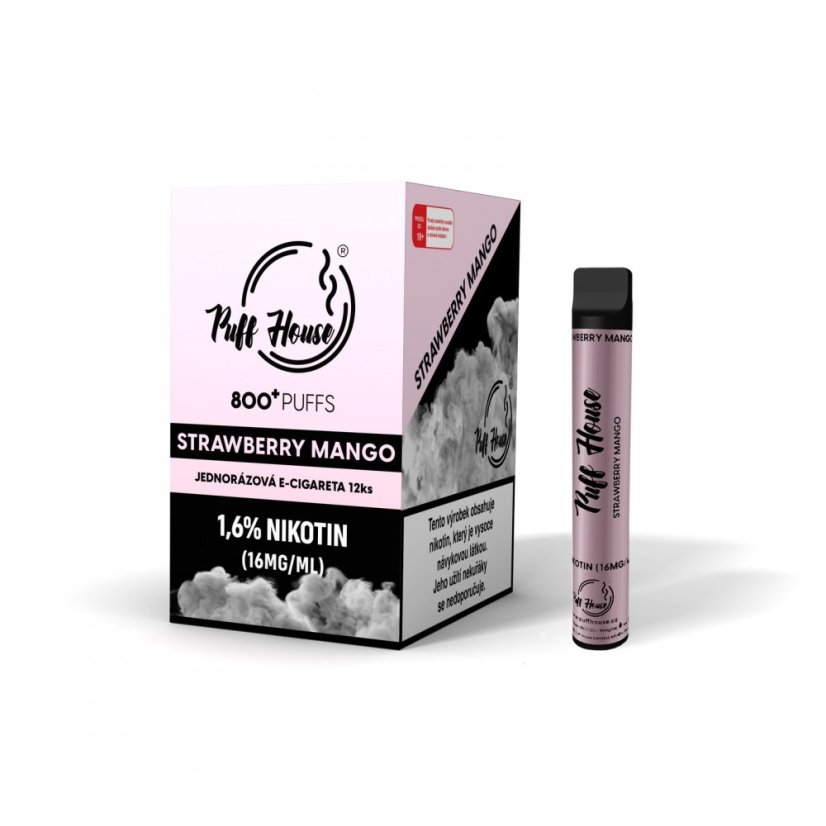 Jednorázová e-cigareta Puff House - 800+ potáhnutí, Strawberry Mango