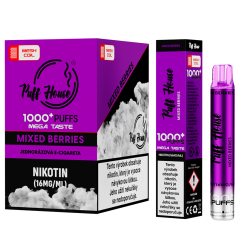 Jednorázová e-cigareta Puff House 1000+ potáhnutí, Mixed Berries