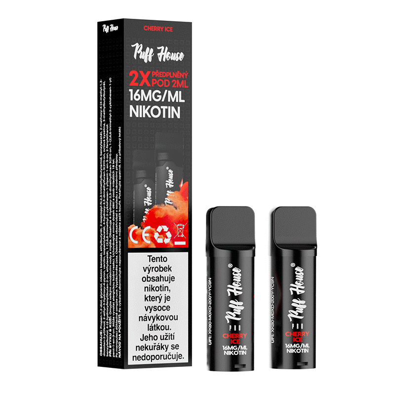 DOUBLE PACK - předplněný POD Puff House 2ks, Cherry Ice, 2+1 ZDARMA