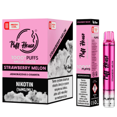 Jednorázová e-cigareta Puff House 1000+ potáhnutí, Strawberry Melon