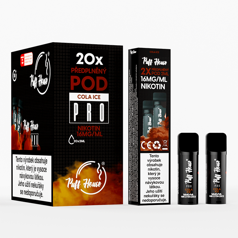 DOUBLE PACK - předplněný POD Puff House 2ks, Cola Ice, Nikotin 16mg/ml
