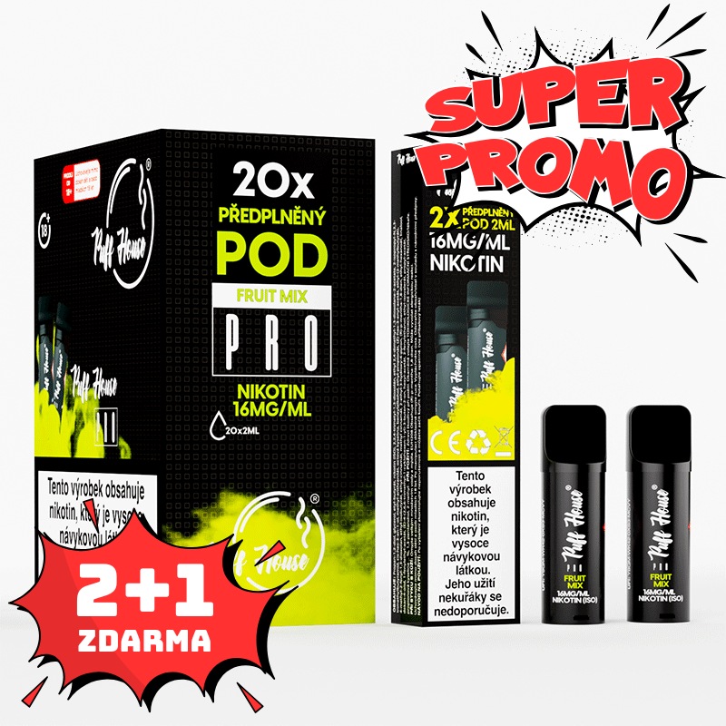 Prefilled POD Puff House 2pcs, Fruit Mix, 2+1 FREE