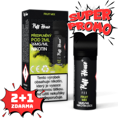 Předplněný POD Puff House - Fruit Mix, 2+1 ZDARMA
