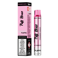 Jednorázová e-cigareta Puff House 1000+ potáhnutí, Strawberry Mango