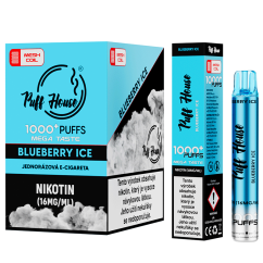 Jednorázová e-cigareta Puff House 1000+ potáhnutí, Blueberry Ice