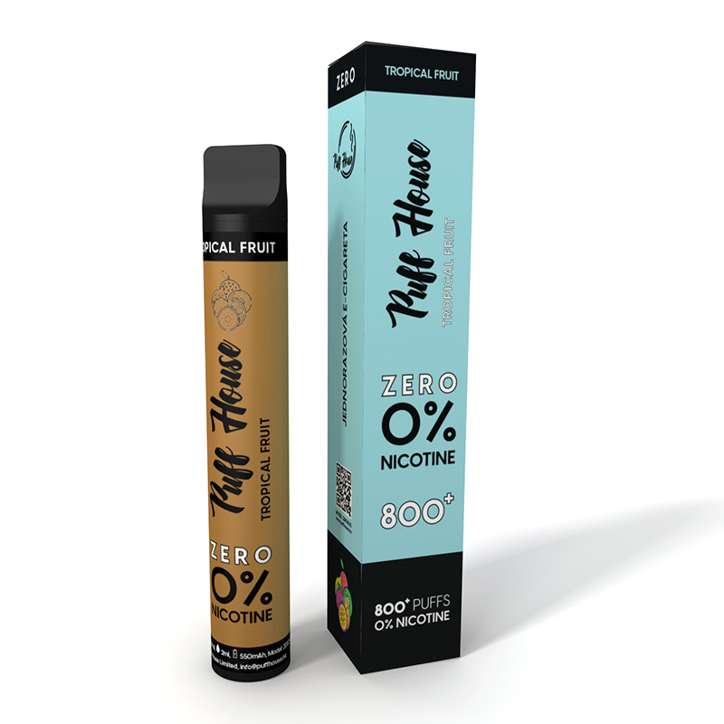 Jednorázová e-cigareta Puff House, Tropical Fruit ZERO 800+