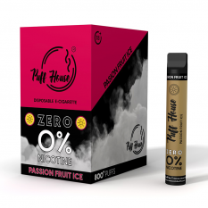 Jednorázová e-cigareta Puff House, Passion Fruit Ice ZERO 800+