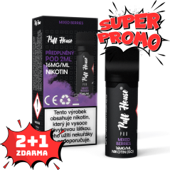 Předplněný POD Puff House - Mixed Berries, 2+1 ZDARMA