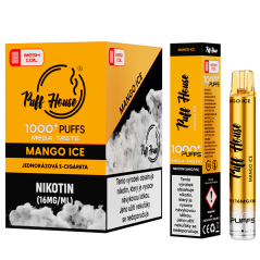 Jednorázová e-cigareta Puff House 1000+ potáhnutí, Mango Ice