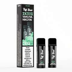 Prefilled POD Puff House 2pcs, Cool Mint, Nikotine 16 mg/ml